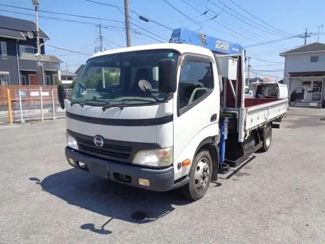 日野 デュトロ 小型 クレーン付 床鉄板 4段 の中古トラック【車両No.195609】